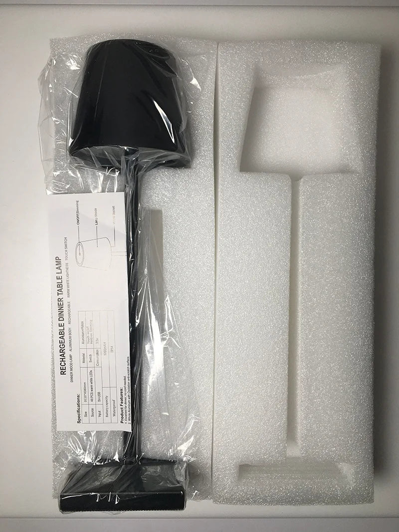 Lampe de table sans fil rechargeable LED compacte