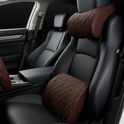 Oreiller de cou de voiture en simili cuir confortable