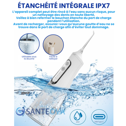 Hydrova™ – Jet Dentaire Portable IPX7 Rechargeable