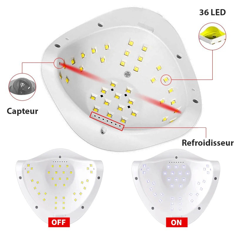 Lampe UV pour ongles à 36 LEDs avec minuterie 4 réglages