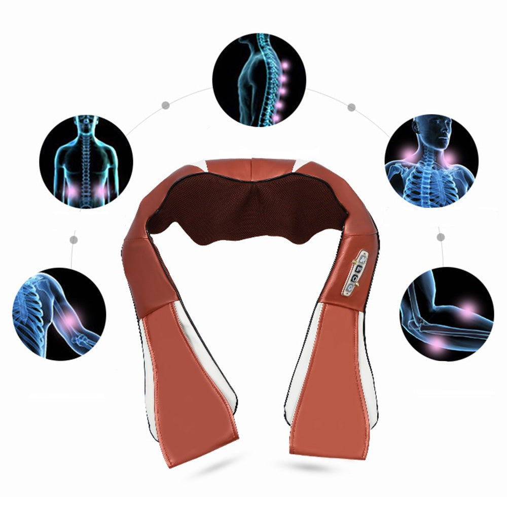 NeckEase™ – Masseur de Cou avec Pétrissage Profond & Chaleur Apaisante