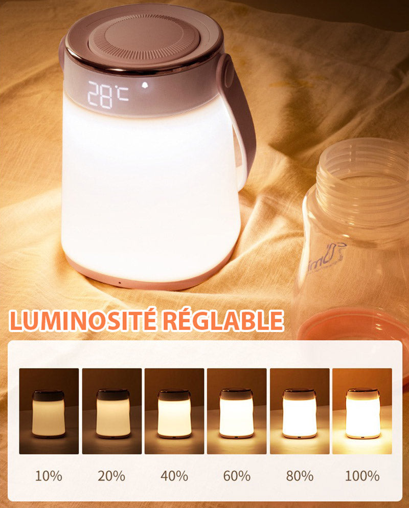 Veilleuse LED rechargeable à affichage heure et température