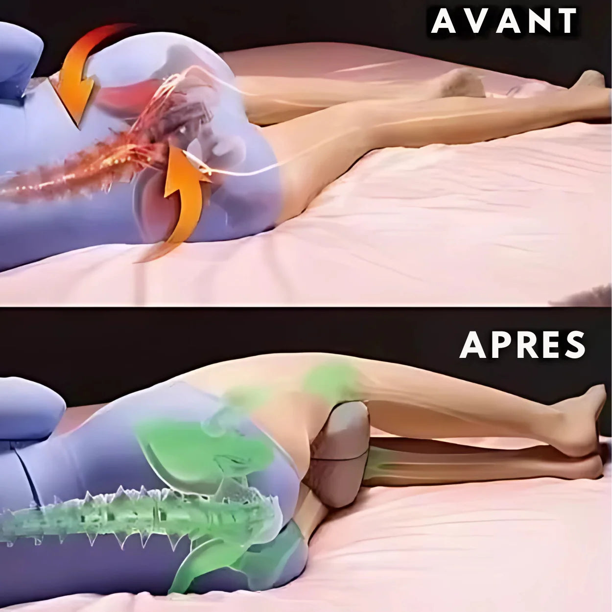 Oreiller Lombaire Ergonomique de Jambe à Mémoire de Forme