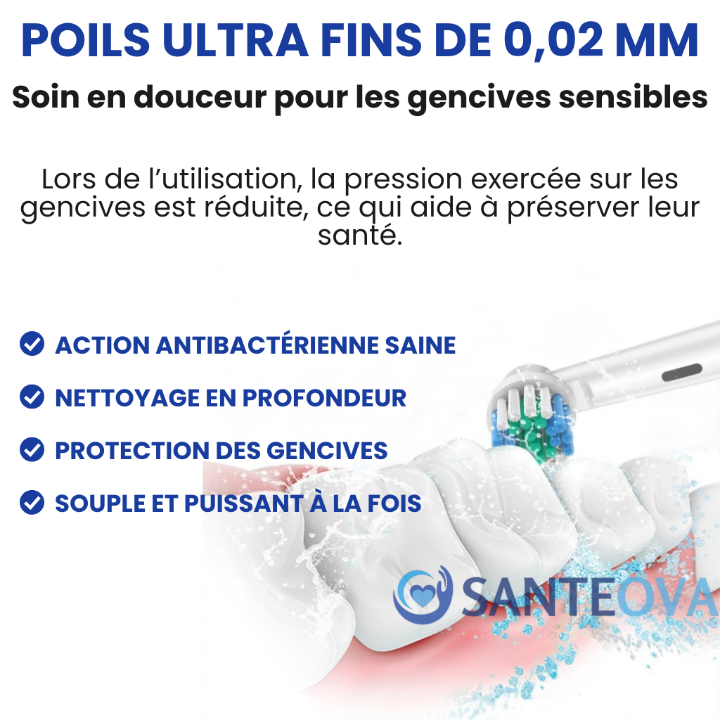 Dentovibe™ – Brosse à Dents Électrique Automatique, Recharge USB & Têtes Incluses