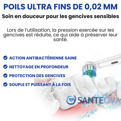 Dentovibe™ – Brosse à Dents Électrique Automatique, Recharge USB & Têtes Incluses