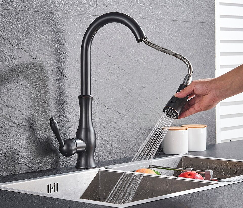 Robinet de cuisine extractible avec douchette flexible