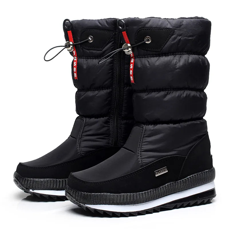 Bottes à plate-forme en cuir synthétique élégantes