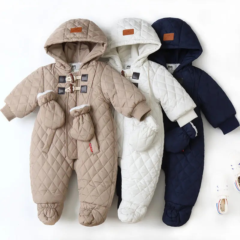 Combi-pilote bébé en velours doux et chaud