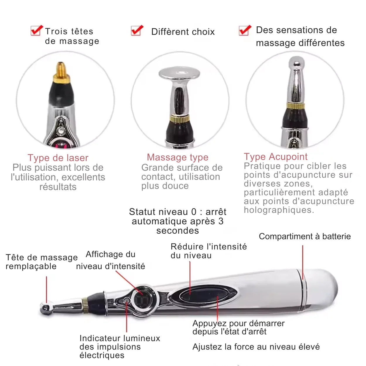 Stylo Acupuncture Électronique Soulagement Naturel