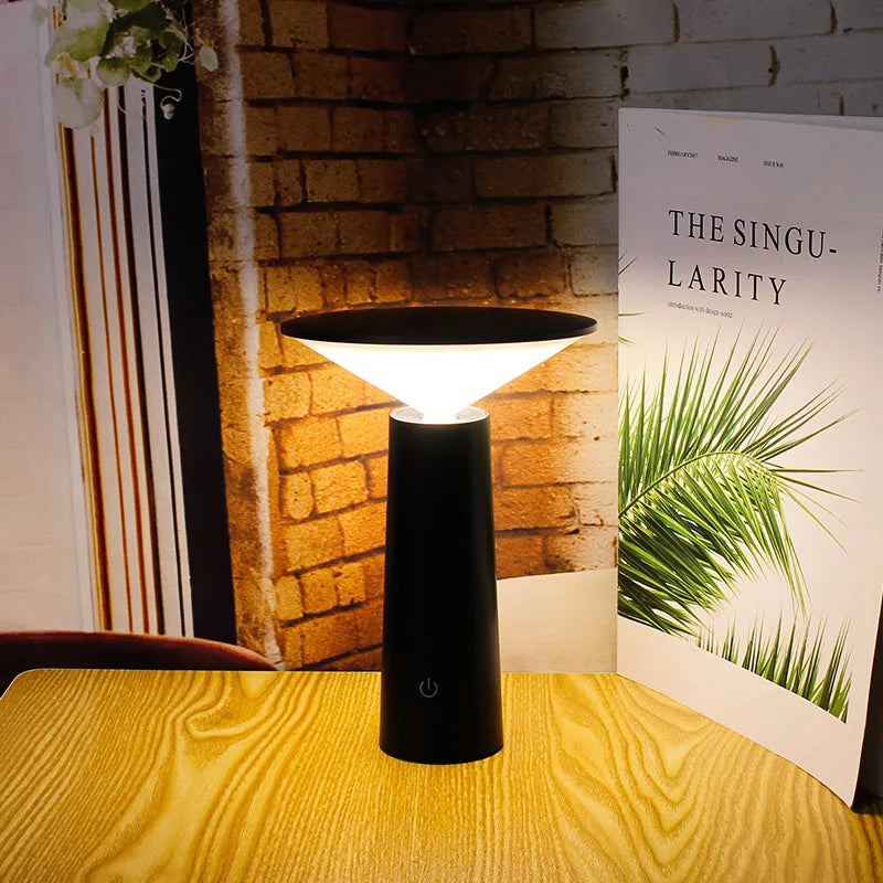 Lampe de table sans fil à éclairage LED rechargeable