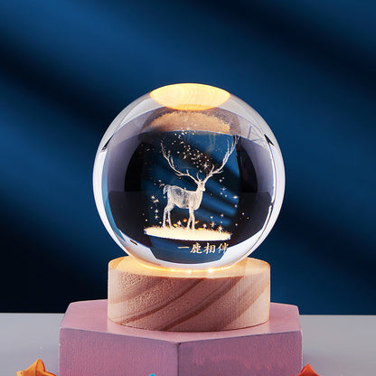 Lampe de nuit décorative en cristal 3D