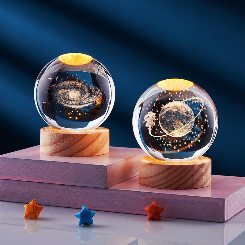 Lampe de nuit décorative en cristal 3D