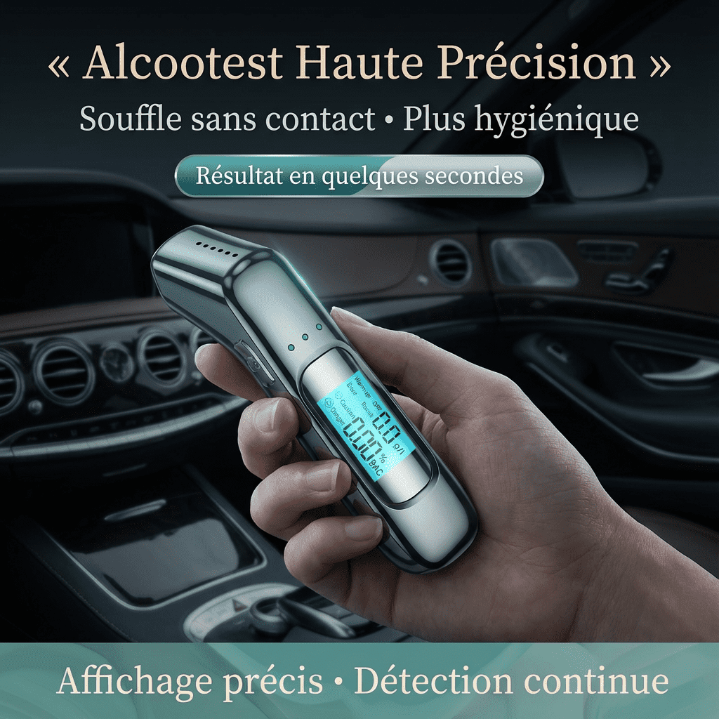 Alcotex™ – Éthylotest Électronique Portable à Lecture Rapide et Écran LCD