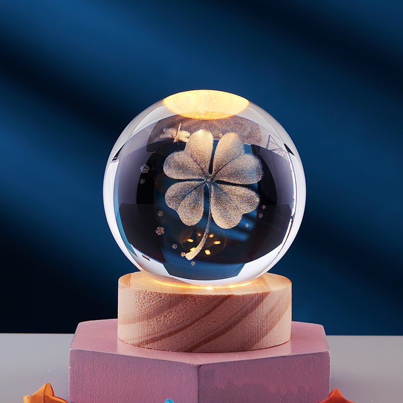 Lampe de nuit décorative en cristal 3D