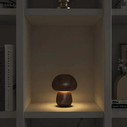 Lampe Fungus en Bois Naturel