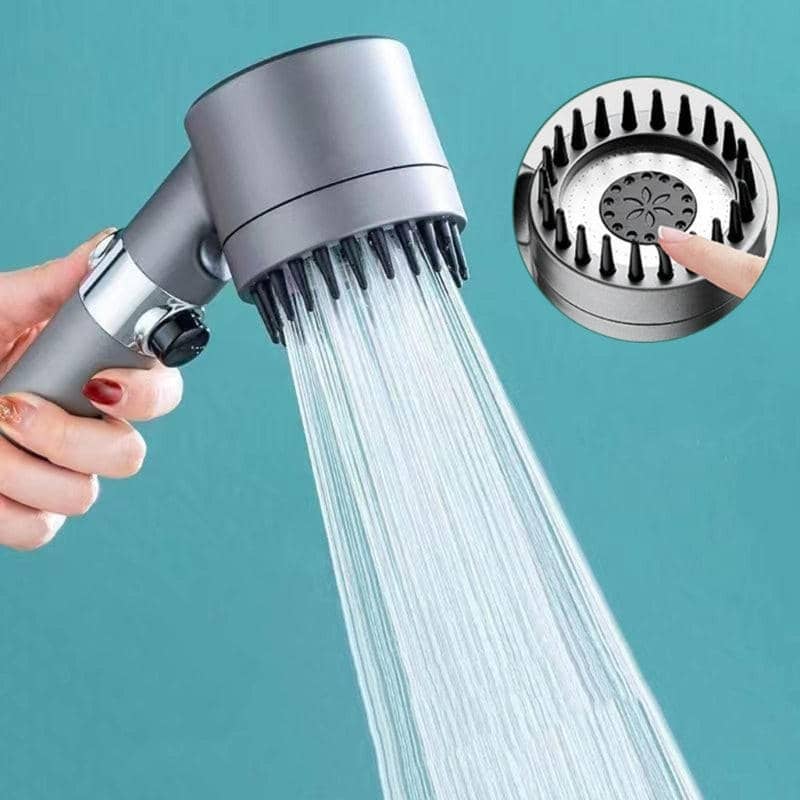 Pommeau de douche économique haute pression 4 fonctions gris