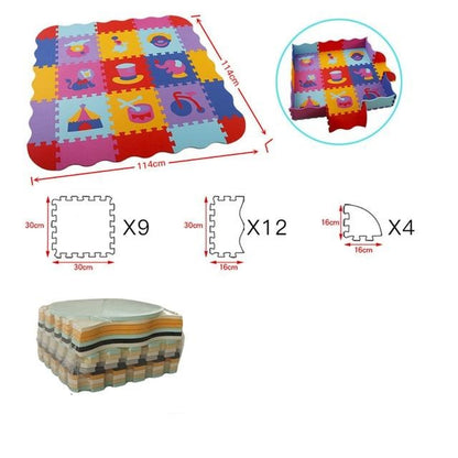 Tapis de jeu puzzle en mousse antidérapant 90x90 cm