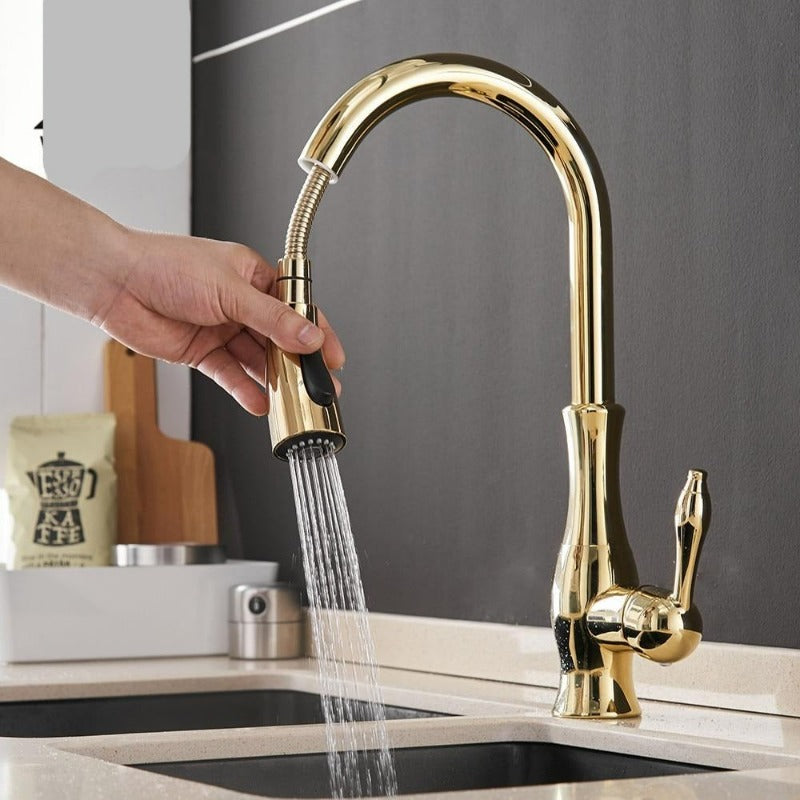 Robinet de cuisine extractible avec douchette flexible