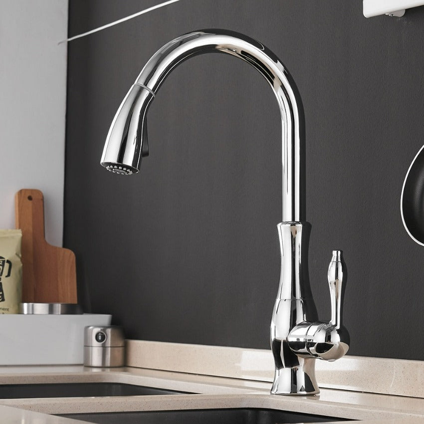 Robinet de cuisine extractible avec douchette flexible
