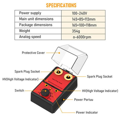 Testeur de bougies d'allumage électrique portable