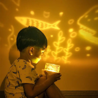 Veilleuse musicale à projection murale pour bébé
